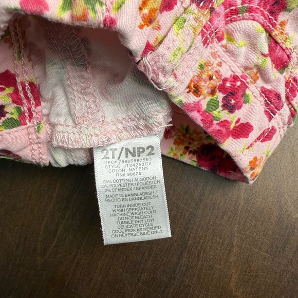 Jordache Kids Floral Leggings - Pink and Green - Picture 4 of 4